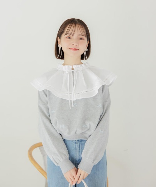 flower（フラワー）の「ドロップリボンピアス（ピアス（片耳用）・レディース・ホワイト・FREE）」の3枚目の写真