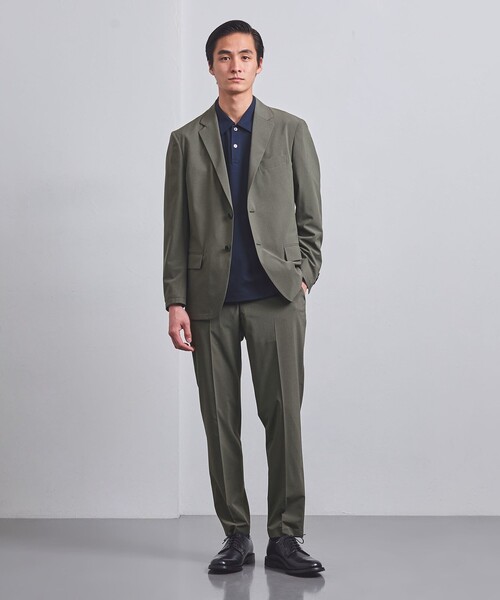 ユナイテッドアローズ スーツ セットアップ ストレッチ PERTEX COZY PERTEX バックブラッシュド シングル2ボタン テーラードジャケット UA