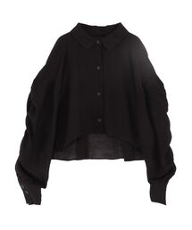 LAGUNAMOON | ギャザークロップドシャツ(シャツ/ブラウス)