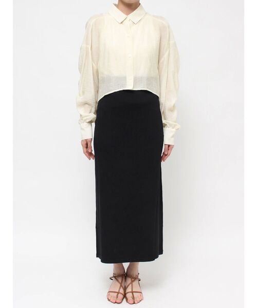 LAGUNAMOON（ラグナムーン）の「ギャザークロップドシャツ（シャツ/ブラウス・レディース・ブラック/ホワイト・FREE）」の16枚目の写真