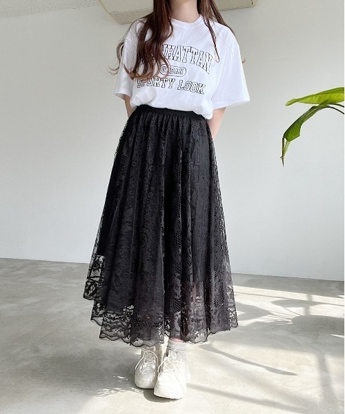 Nana（ナナ）の「レースフレアスカート（スカート・レディース・ブラック・FREE）」の10枚目の写真