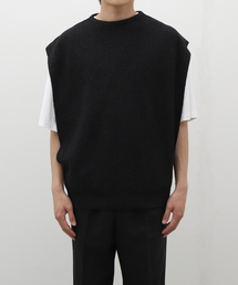 【walenode / ウェルノード】Paper boucle No sleeve knit wea