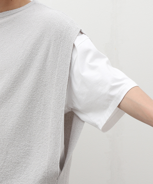 セール】【walenode / ウェルノード】Paper boucle No sleeve knit wea