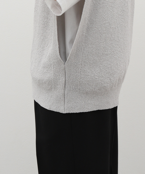 セール】【walenode / ウェルノード】Paper boucle No sleeve knit wea