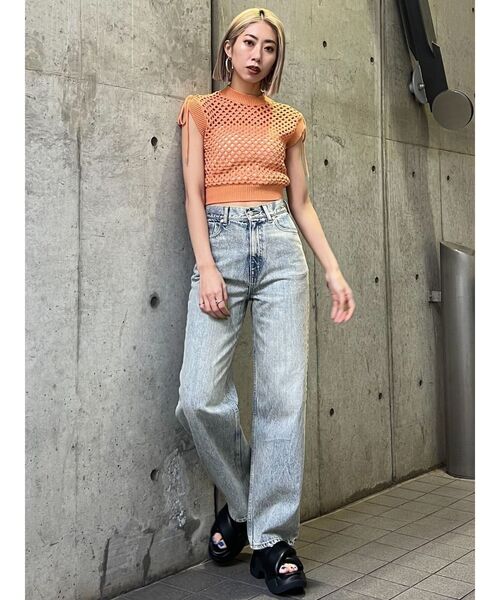 EMODA（エモダ）の「【WEB限定】ポイントリボンクロシェトップ（タンクトップ・レディース・グレー/オレンジ/ホワイト/ブラック・FREE）」の19枚目の写真