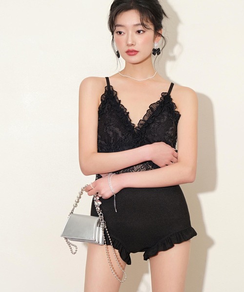【セール】ボレロ付き バックシャン フリル×レース ワンピース水着 セットアップ（水着）｜OSYAREVO（オシャレボ）