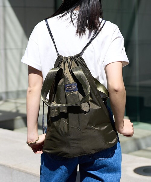 PUBLUX(パブリュクス)の「PENDLETON × PUBLUX/ペンドルトン 別注 2WAY リップストップ ナップザック 限定展開(バックパック/リュック・レディース・オリーブ/グレー/ブラック・ONE SIZE)」の7枚目の写真