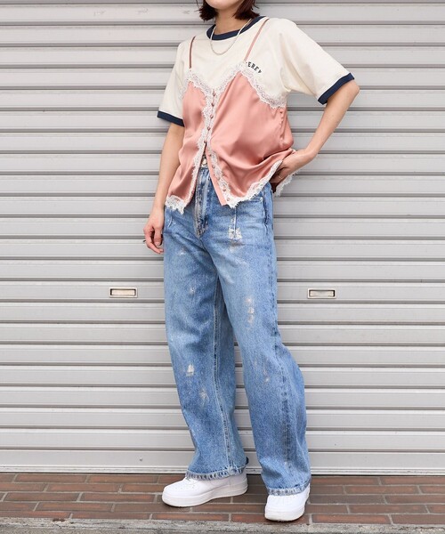 FREAK'S STORE(フリークスストア)の「ヴィンテージ レースキャミ(キャミソール・レディース・ブラック/ピンク/オフホワイト・フリ-)」の5枚目の写真