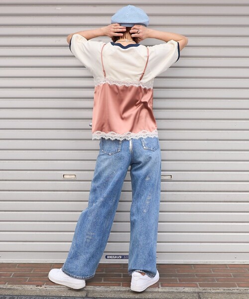 FREAK'S STORE(フリークスストア)の「ヴィンテージ レースキャミ(キャミソール・レディース・ブラック/ピンク/オフホワイト・フリ-)」の6枚目の写真