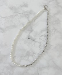 Piena（ピエナ）の「パールネックレス ユニセックス サージカルステンレス316L チェーンとパールのコンビチェーン アクセサリー メンズパール（ネックレス）」