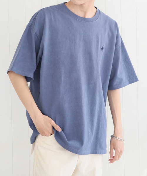 BEVERLY HILLS POLO CLUB（ビバリーヒルズポロクラブ）の「ワンポイントロゴ刺繍【BEVERLY HILLS POLO CLUB】クルーネックビンテージポニーTシャツ 半袖 4222-4752（Tシャツ/カットソー・レディース・ブラック/ブルー/オフホワイト/バーガンディー・L/M/XL）」の3枚目の写真