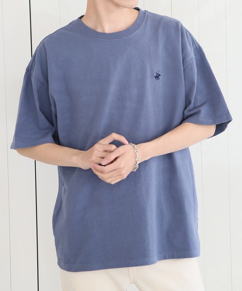 BEVERLY HILLS POLO CLUB（ビバリーヒルズポロクラブ）の「ワンポイントロゴ刺繍【BEVERLY HILLS POLO CLUB】クルーネックビンテージポニーTシャツ 半袖 4222-4752（Tシャツ/カットソー・レディース・ブラック/ブルー/オフホワイト/バーガンディー・L/M/XL）」の8枚目の写真