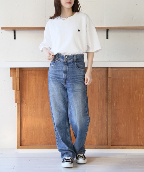 BEVERLY HILLS POLO CLUB（ビバリーヒルズポロクラブ）の「ワンポイントロゴ刺繍【BEVERLY HILLS POLO CLUB】クルーネックビンテージポニーTシャツ 半袖 4222-4752（Tシャツ/カットソー・レディース・ブラック/ブルー/オフホワイト/バーガンディー・L/M/XL）」の20枚目の写真