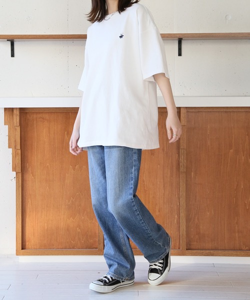 BEVERLY HILLS POLO CLUB（ビバリーヒルズポロクラブ）の「ワンポイントロゴ刺繍【BEVERLY HILLS POLO CLUB】クルーネックビンテージポニーTシャツ 半袖 4222-4752（Tシャツ/カットソー・レディース・ブラック/ブルー/オフホワイト/バーガンディー・L/M/XL）」の7枚目の写真