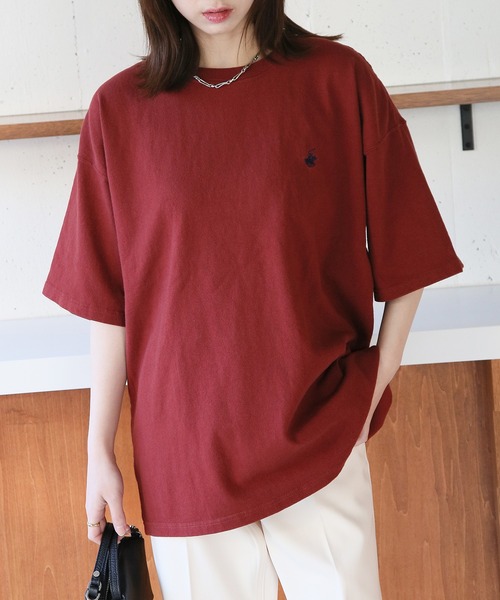 BEVERLY HILLS POLO CLUB（ビバリーヒルズポロクラブ）の「ワンポイントロゴ刺繍【BEVERLY HILLS POLO CLUB】クルーネックビンテージポニーTシャツ 半袖 4222-4752（Tシャツ/カットソー・レディース・ブラック/ブルー/オフホワイト/バーガンディー・L/M/XL）」の11枚目の写真