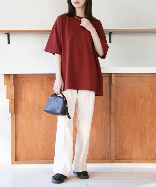 BEVERLY HILLS POLO CLUB（ビバリーヒルズポロクラブ）の「ワンポイントロゴ刺繍【BEVERLY HILLS POLO CLUB】クルーネックビンテージポニーTシャツ 半袖 4222-4752（Tシャツ/カットソー・レディース・ブラック/ブルー/オフホワイト/バーガンディー・L/M/XL）」の14枚目の写真