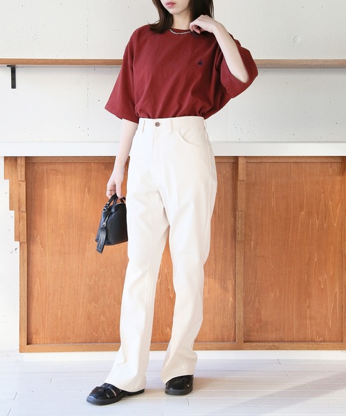 BEVERLY HILLS POLO CLUB（ビバリーヒルズポロクラブ）の「ワンポイントロゴ刺繍【BEVERLY HILLS POLO CLUB】クルーネックビンテージポニーTシャツ 半袖 4222-4752（Tシャツ/カットソー・レディース・ブラック/ブルー/オフホワイト/バーガンディー・L/M/XL）」の13枚目の写真