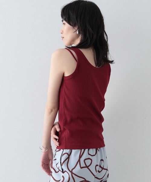 GALLEST（ギャレスト）の「◆ストラップリブタンクトップ（タンクトップ・レディース・ホワイト系/ブラック/ボルドー・38）」の3枚目の写真