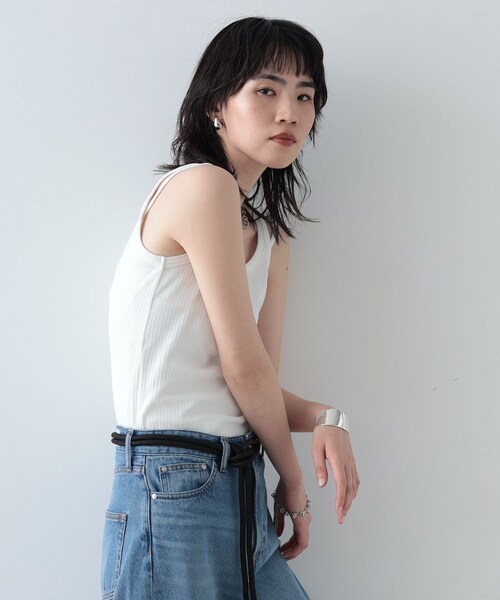 GALLEST（ギャレスト）の「◆ストラップリブタンクトップ（タンクトップ・レディース・ホワイト系/ブラック/ボルドー・38）」の17枚目の写真