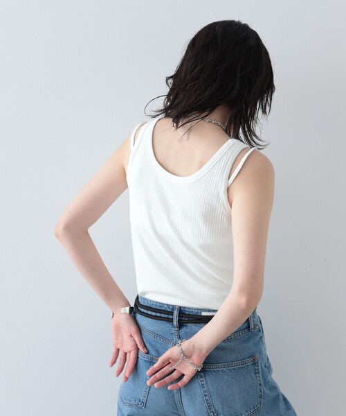 GALLEST（ギャレスト）の「◆ストラップリブタンクトップ（タンクトップ・レディース・ホワイト系/ブラック/ボルドー・38）」の16枚目の写真