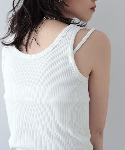 GALLEST（ギャレスト）の「◆ストラップリブタンクトップ（タンクトップ・レディース・ホワイト系/ブラック/ボルドー・38）」の15枚目の写真