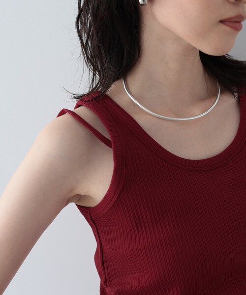 GALLEST（ギャレスト）の「◆ストラップリブタンクトップ（タンクトップ・レディース・ホワイト系/ブラック/ボルドー・38）」の7枚目の写真