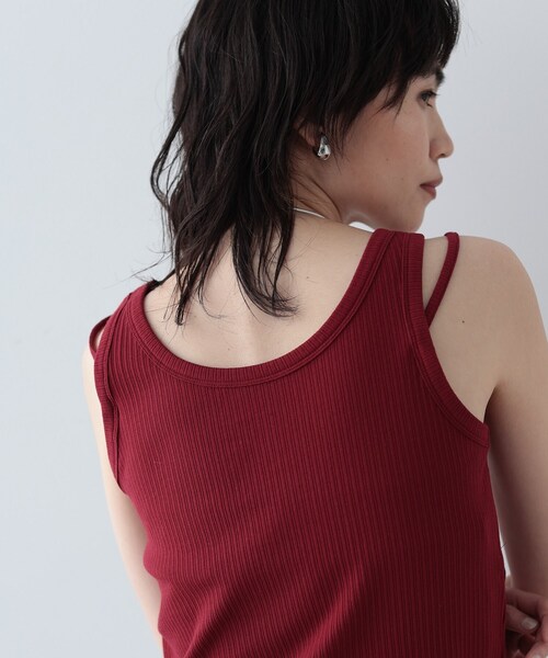 GALLEST（ギャレスト）の「◆ストラップリブタンクトップ（タンクトップ・レディース・ホワイト系/ブラック/ボルドー・38）」の6枚目の写真
