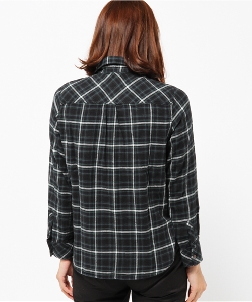 earth music&ecology（アースミュージックアンドエコロジー）の「ネルチェックシャツ（シャツ/ブラウス・レディース・ブラック/グリーン/イエロー/レッド・LARGE/MEDIUM）」の7枚目の写真