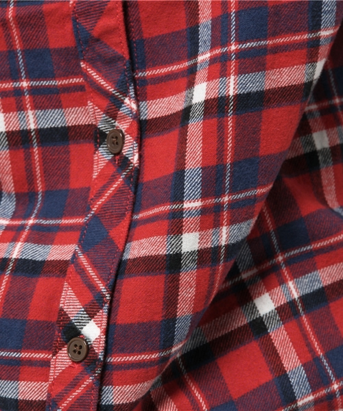 earth music&ecology（アースミュージックアンドエコロジー）の「ネルチェックシャツ（シャツ/ブラウス・レディース・ブラック/グリーン/イエロー/レッド・LARGE/MEDIUM）」の20枚目の写真