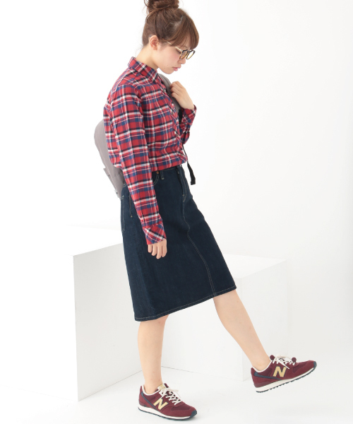 earth music&ecology（アースミュージックアンドエコロジー）の「ネルチェックシャツ（シャツ/ブラウス・レディース・ブラック/グリーン/イエロー/レッド・LARGE/MEDIUM）」の14枚目の写真