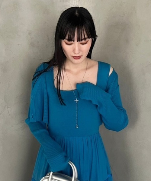 FRAY I.D(フレイアイディー)の「ウルトラクロップドリブカーディガン(カーディガン/ボレロ・レディース・ブラック/ベージュ/ブルー/その他・FREE)」の12枚目の写真