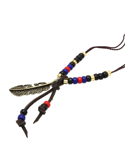 WEGO（ウィゴー）の「WEGO/ フェザービーズネックレス（ネックレス・メンズ・ターコイズブルー/レッド・FREE）」の4枚目の写真