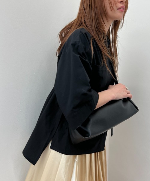 y/m(イム)の「ブロードハーフスリーブクロップドシャツ(シャツ/ブラウス・レディース・ブラック/ブルー/ホワイト・FREE)」の8枚目の写真