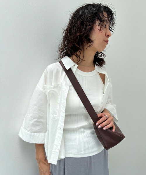 y/m(イム)の「ブロードハーフスリーブクロップドシャツ(シャツ/ブラウス・レディース・ブラック/ブルー/ホワイト・FREE)」の21枚目の写真