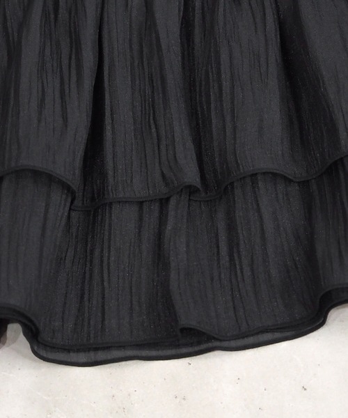 tiptop（ティップトップ）の「シアー2wayフリルビスチェ（キャミソール・レディース・オレンジ/アイボリー/ブラック・FREE）」の9枚目の写真