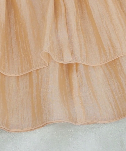 tiptop（ティップトップ）の「シアー2wayフリルビスチェ（キャミソール・レディース・オレンジ/アイボリー/ブラック・FREE）」の6枚目の写真