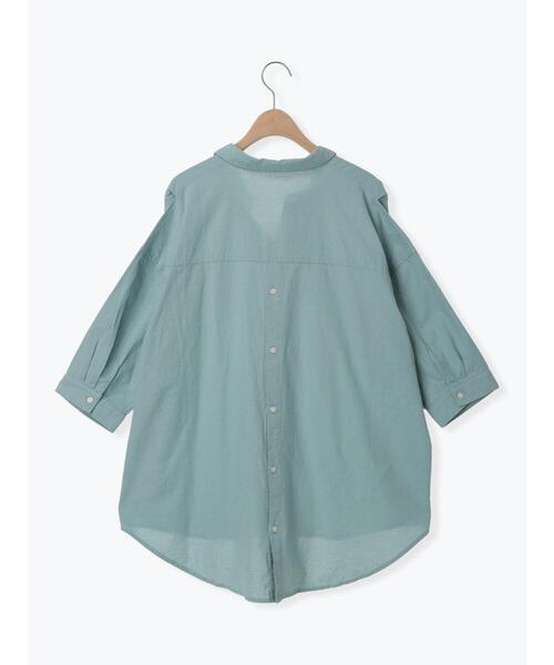 Samansa Mos2（サマンサ モスモス）の「後ろ開き七分袖スキッパーチュニック（チュニック・レディース・ベージュ/イエロー/チャコールグレー/キナリ/ミント・F）」の6枚目の写真