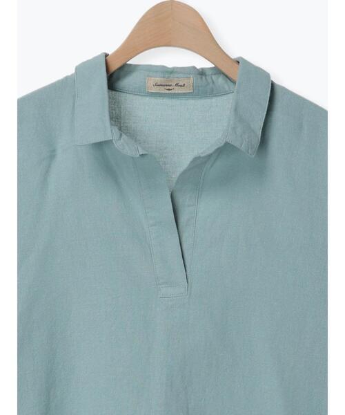 Samansa Mos2（サマンサ モスモス）の「後ろ開き七分袖スキッパーチュニック（チュニック・レディース・ベージュ/イエロー/チャコールグレー/キナリ/ミント・F）」の7枚目の写真