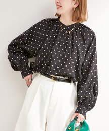 《追加》ドットスタンドカラーブラウス