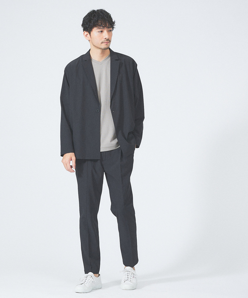 ABAHOUSE GRAY（アバハウスグレイ）の「【チェック柄】ジャガード Vネック 半袖 Tシャツ（Tシャツ/カットソー・メンズ・ブラック/ホワイト/サックスブルー/ネイビー/グレイッシュベージュ/チャコールグレー・48/46）」の15枚目の写真