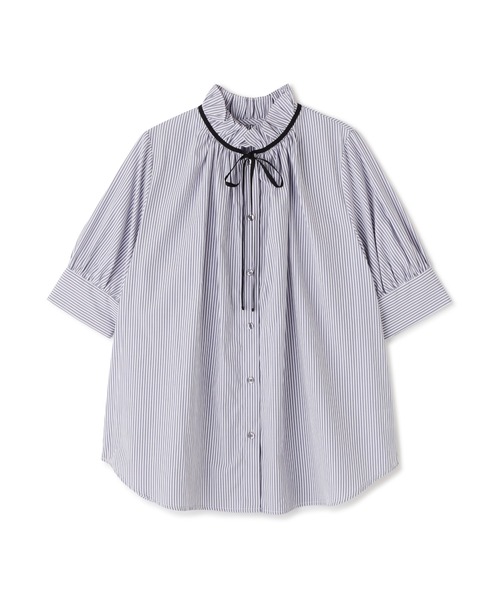 N.（N. Natural Beauty Basic）（エヌエヌナチュラルビューティーベーシック）の「◆◇フリルネックバイカラーリボンブラウス（シャツ/ブラウス・レディース・グレー系その他/ブルー系その他2/オフホワイト・MEDIUM）」の15枚目の写真