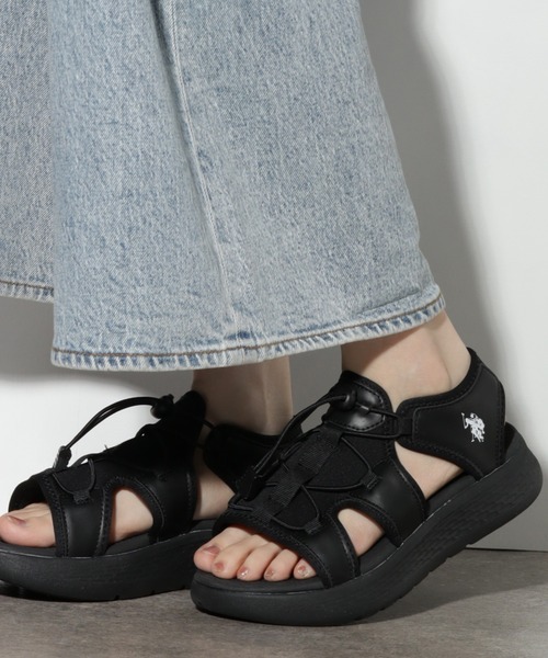 U.S. POLO ASSN.（ユーエスポロアッスン）の「【U.S. POLO ASSN./ユーエスポロアッスン】軽量 ワンポイント スポーツサンダル（サンダル・レディース・ホワイト/ブラック/ベージュ・22.0cm/23.0cm/24.0cm/23.5cm/24.5cm/25.0cm）」の8枚目の写真