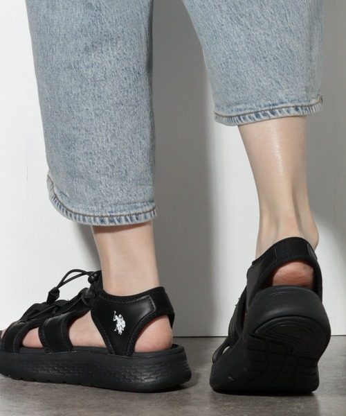 U.S. POLO ASSN.（ユーエスポロアッスン）の「【U.S. POLO ASSN./ユーエスポロアッスン】軽量 ワンポイント スポーツサンダル（サンダル・レディース・ホワイト/ブラック/ベージュ・22.0cm/23.0cm/24.0cm/23.5cm/24.5cm/25.0cm）」の9枚目の写真