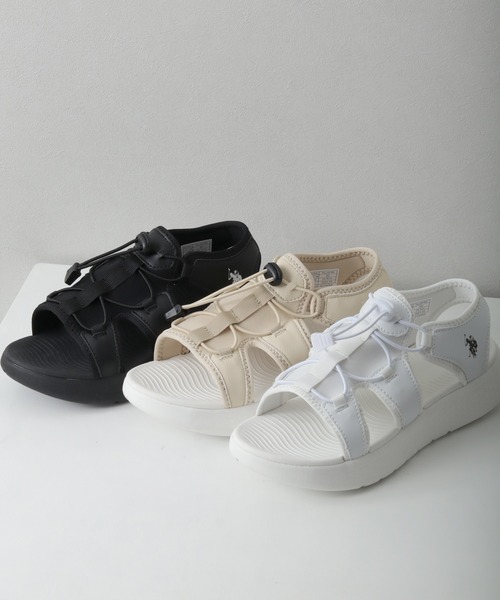 U.S. POLO ASSN.（ユーエスポロアッスン）の「【U.S. POLO ASSN./ユーエスポロアッスン】軽量 ワンポイント スポーツサンダル（サンダル・レディース・ホワイト/ブラック/ベージュ・22.0cm/23.0cm/24.0cm/23.5cm/24.5cm/25.0cm）」の7枚目の写真