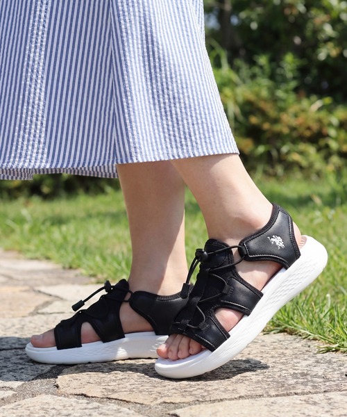 U.S. POLO ASSN.（ユーエスポロアッスン）の「【U.S. POLO ASSN./ユーエスポロアッスン】軽量 ワンポイント スポーツサンダル（サンダル・レディース・ホワイト/ブラック/ベージュ・22.0cm/23.0cm/24.0cm/23.5cm/24.5cm/25.0cm）」の13枚目の写真