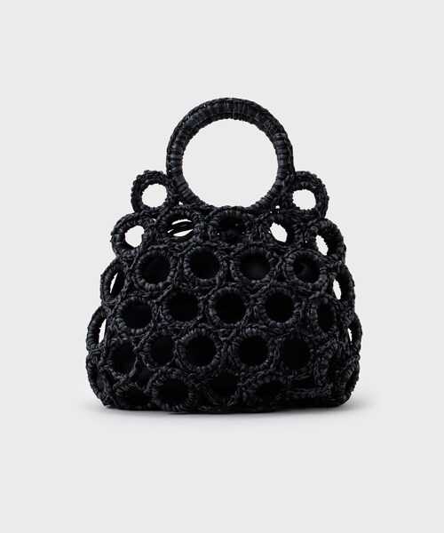 OPAQUE.CLIP（オペークドットクリップ）の「◆リングメッシュデザインバッグ（ハンドバッグ・レディース・ブラック/アイボリー・00）」の2枚目の写真