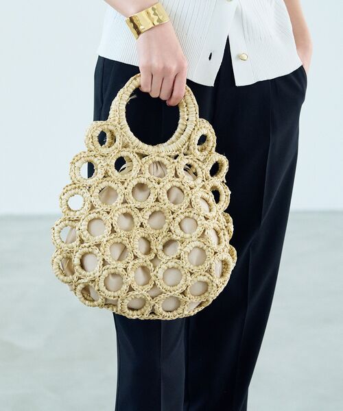 OPAQUE.CLIP（オペークドットクリップ）の「◆リングメッシュデザインバッグ（ハンドバッグ・レディース・ブラック/アイボリー・00）」の3枚目の写真