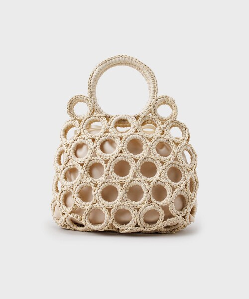 OPAQUE.CLIP（オペークドットクリップ）の「◆リングメッシュデザインバッグ（ハンドバッグ・レディース・ブラック/アイボリー・00）」の5枚目の写真