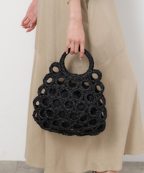 OPAQUE.CLIP（オペークドットクリップ）の「◆リングメッシュデザインバッグ（ハンドバッグ・レディース・ブラック/アイボリー・00）」の14枚目の写真