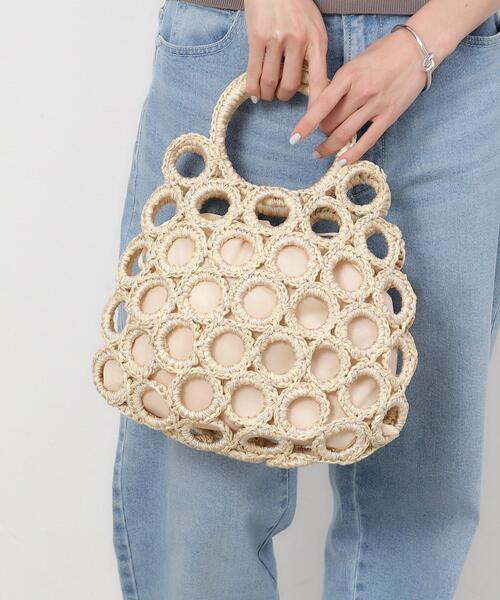 OPAQUE.CLIP（オペークドットクリップ）の「◆リングメッシュデザインバッグ（ハンドバッグ・レディース・ブラック/アイボリー・00）」の17枚目の写真